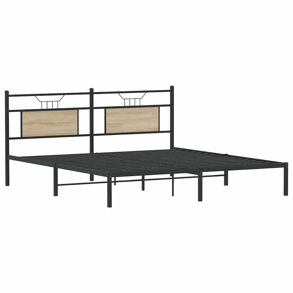 Letto matrimoniale | Letto per adulti | Giroletto senza Materasso Rovere Sonoma 160x200cm in Truciolato - Image 5