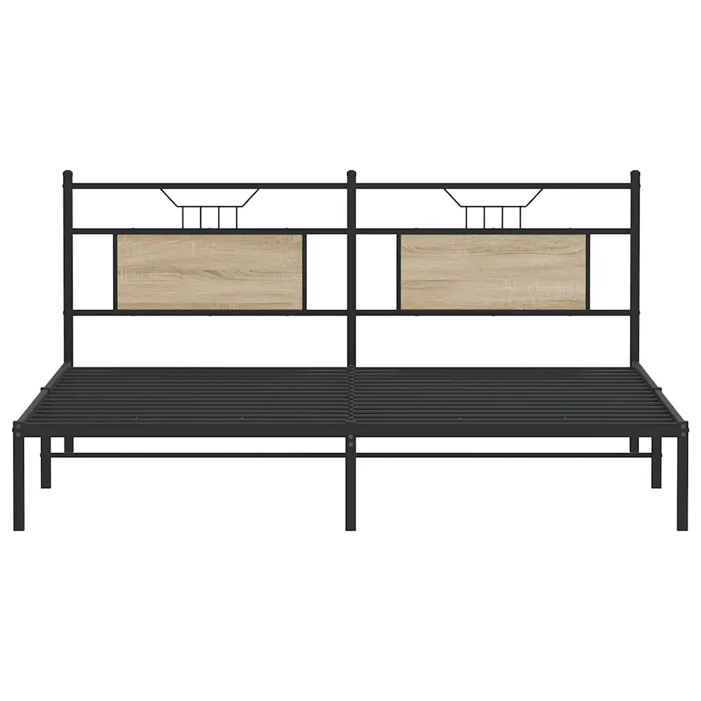 Letto matrimoniale | Letto per adulti | Giroletto senza Materasso Rovere Sonoma 160x200cm in Truciolato - Image 6