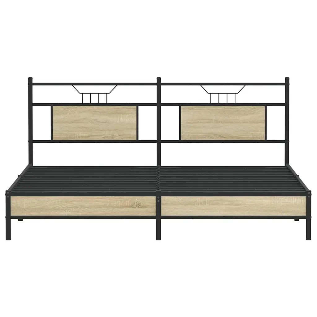Letto matrimoniale | Letto per adulti | Giroletto senza Materasso Rovere Sonoma 160x200cm in Truciolato - Image 6