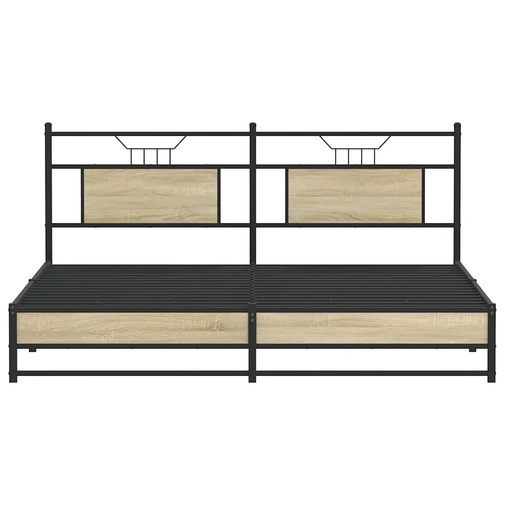 Letto matrimoniale | Letto per adulti | Giroletto senza Materasso Rovere Sonoma 160x200cm in Truciolato - Image 6
