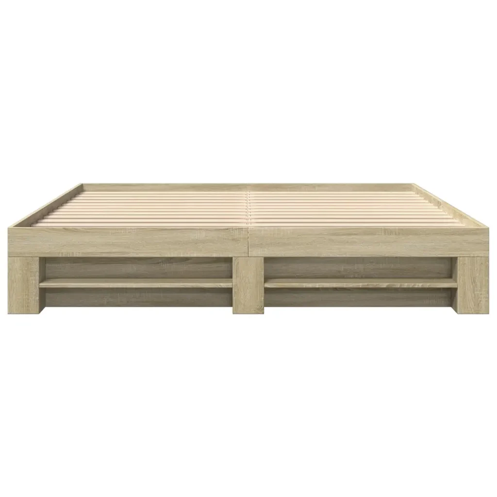 Letto matrimoniale | Letto per adulti | Giroletto senza Materasso Rovere Sonoma 180x200cm in Truciolato - Image 5