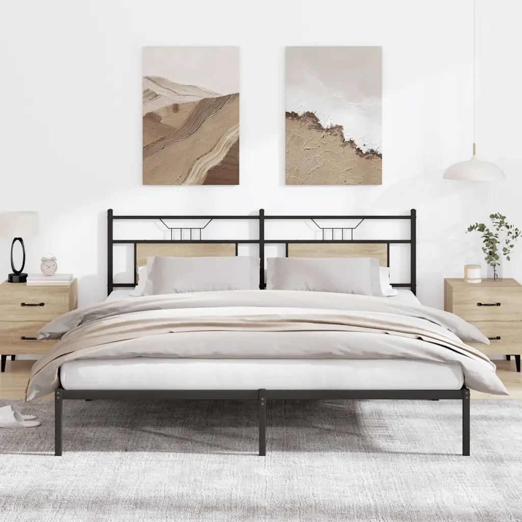 Letto matrimoniale | Letto per adulti | Giroletto senza Materasso Rovere Sonoma 183x203cm in Truciolato - Image 2