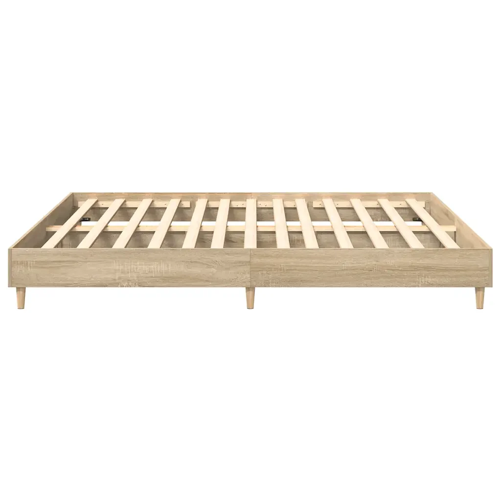 Letto matrimoniale | Letto per adulti | Giroletto senza Materasso Rovere Sonoma 200x200cm in Truciolato - Image 6