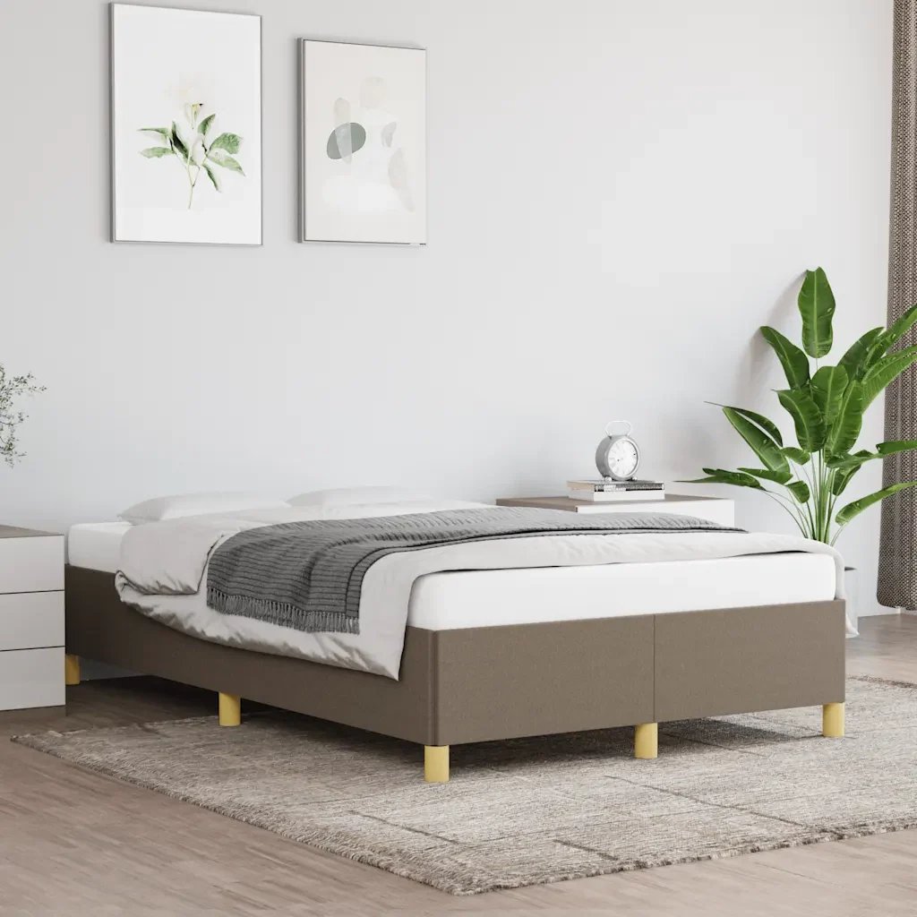 Letto matrimoniale | Letto per adulti | Giroletto senza Materasso Tortora 120x190 cm Tessuto - Image 2