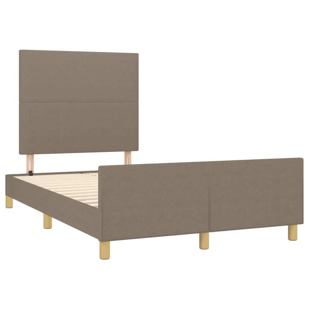 Letto matrimoniale | Letto per adulti | Giroletto senza Materasso Tortora 120x190 cm Tessuto - Image 4