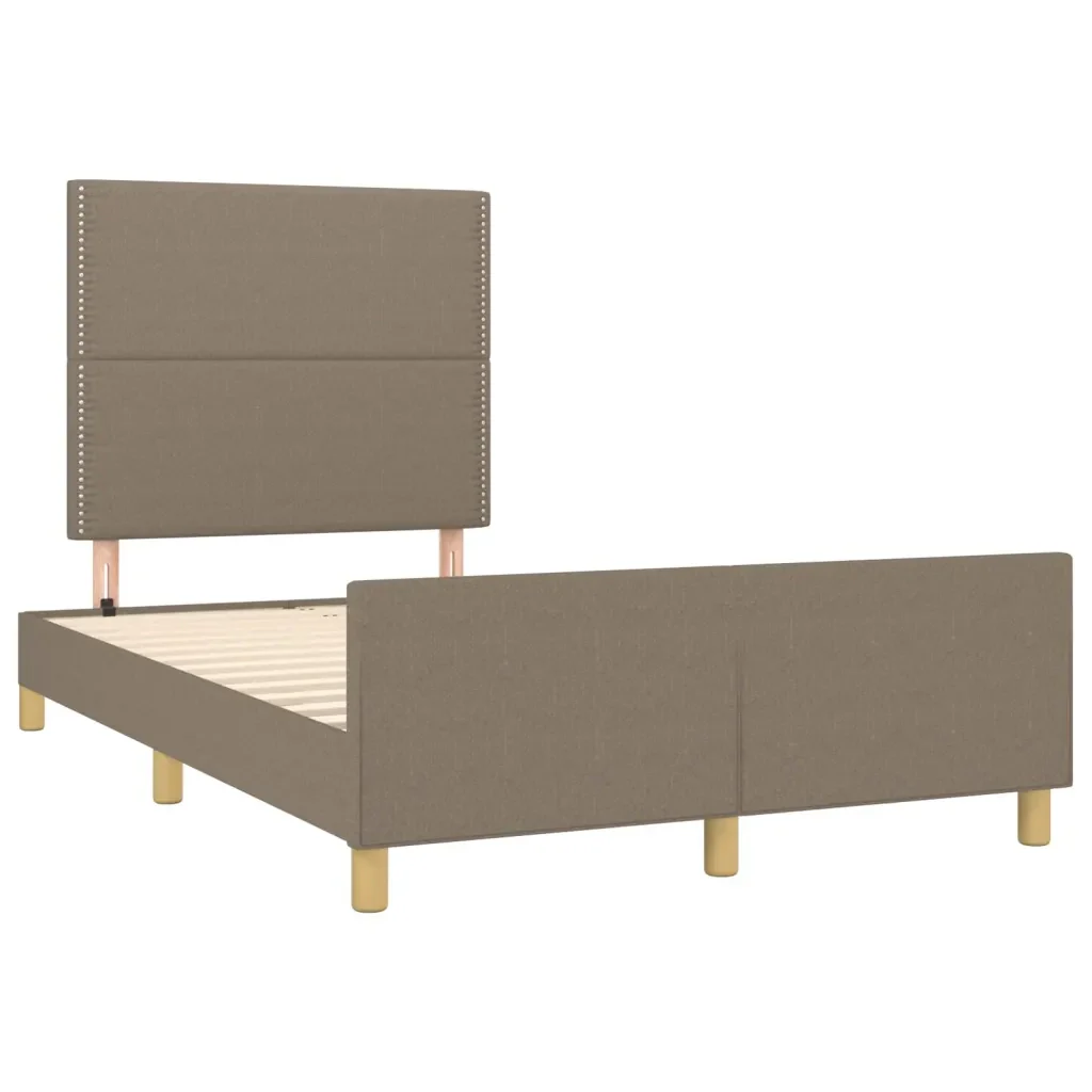 Letto matrimoniale | Letto per adulti | Giroletto senza Materasso Tortora 120x190 cm Tessuto - Image 3