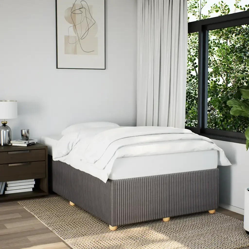 Letto matrimoniale | Letto per adulti | Giroletto senza Materasso Tortora 120x190 cm Tessuto - Image 2
