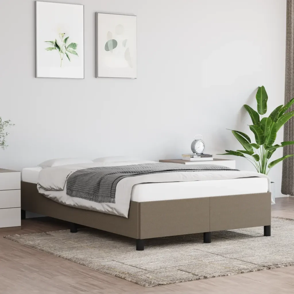 Letto matrimoniale | Letto per adulti | Giroletto senza Materasso Tortora 120x190 cm Tessuto - Image 2