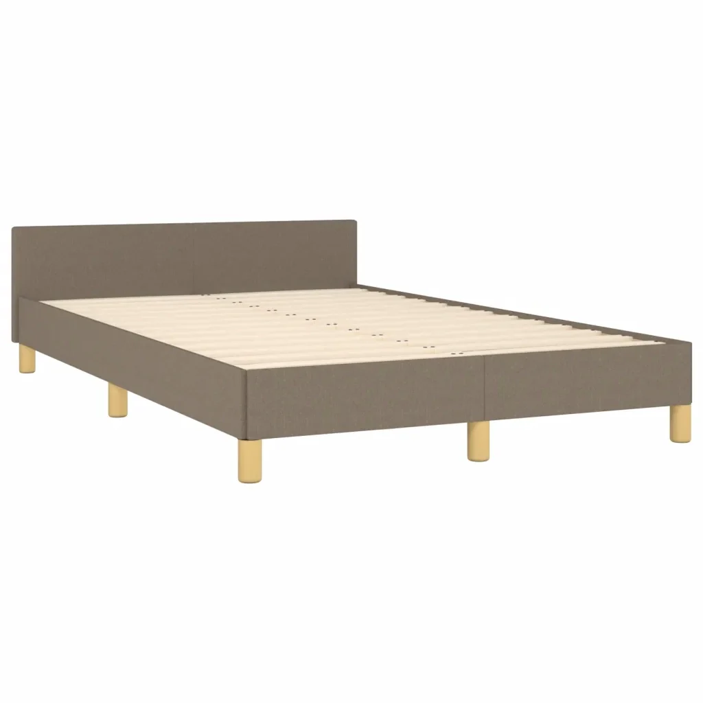 Letto matrimoniale | Letto per adulti | Giroletto senza Materasso Tortora 120x190 cm Tessuto - Image 4