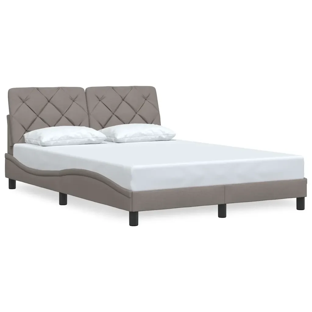 Letto matrimoniale | Letto per adulti | Giroletto senza Materasso Tortora 120x200 cm Tessuto - Image 4