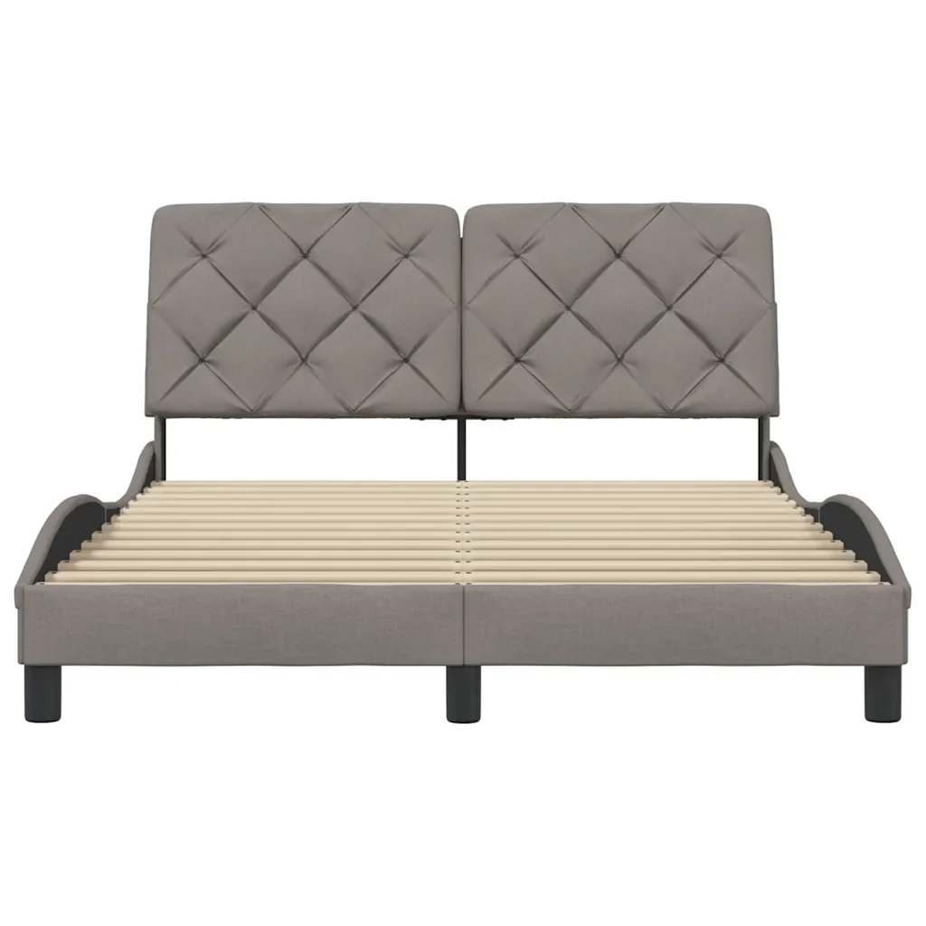 Letto matrimoniale | Letto per adulti | Giroletto senza Materasso Tortora 120x200 cm Tessuto - Image 5