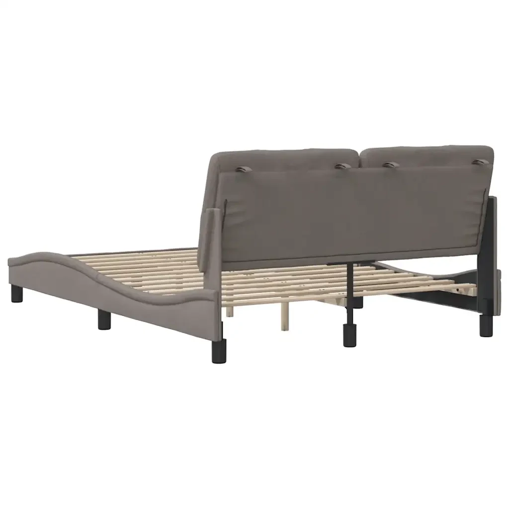 Letto matrimoniale | Letto per adulti | Giroletto senza Materasso Tortora 120x200 cm Tessuto - Image 9