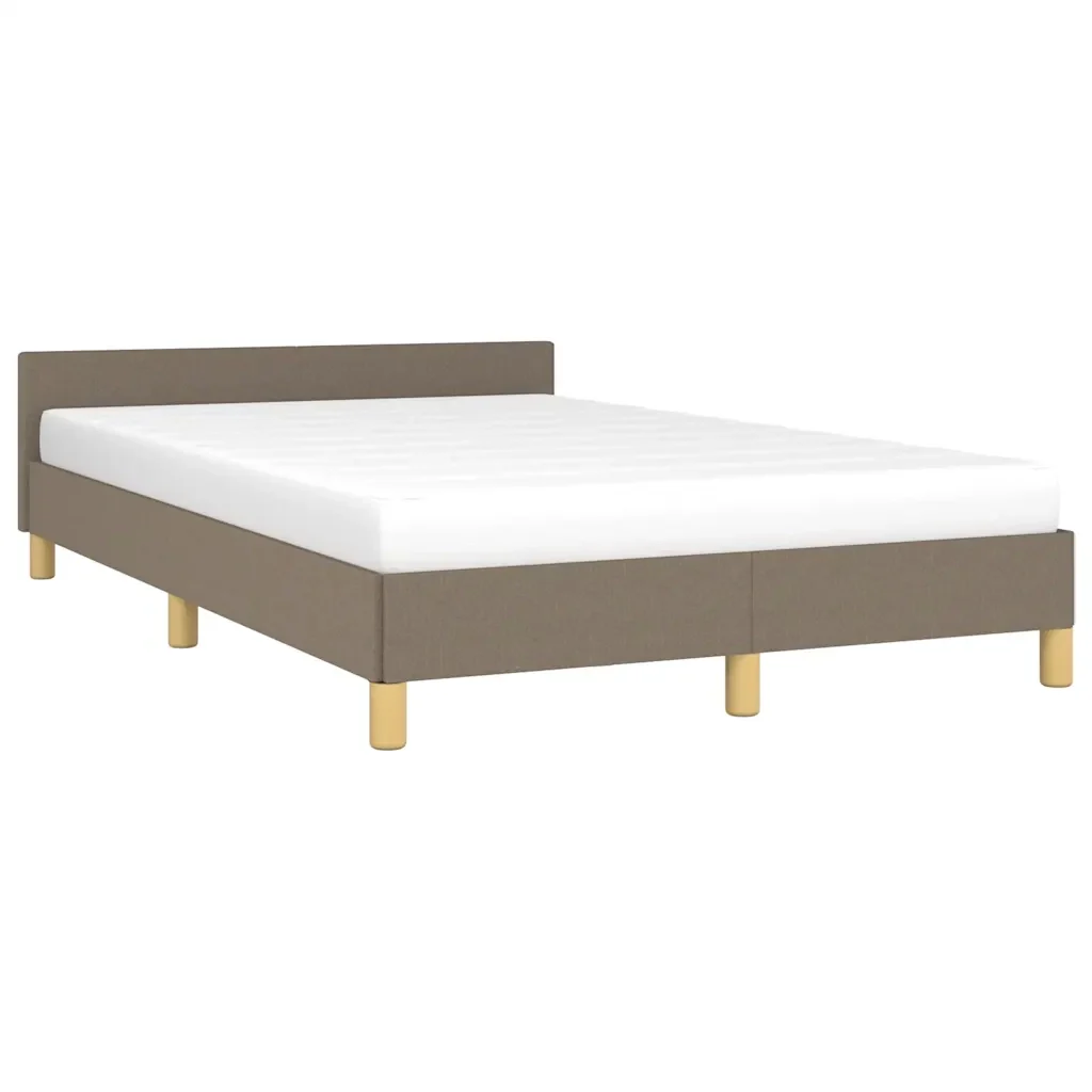 Letto matrimoniale | Letto per adulti | Giroletto senza Materasso Tortora 120x200 cm Tessuto - Image 3