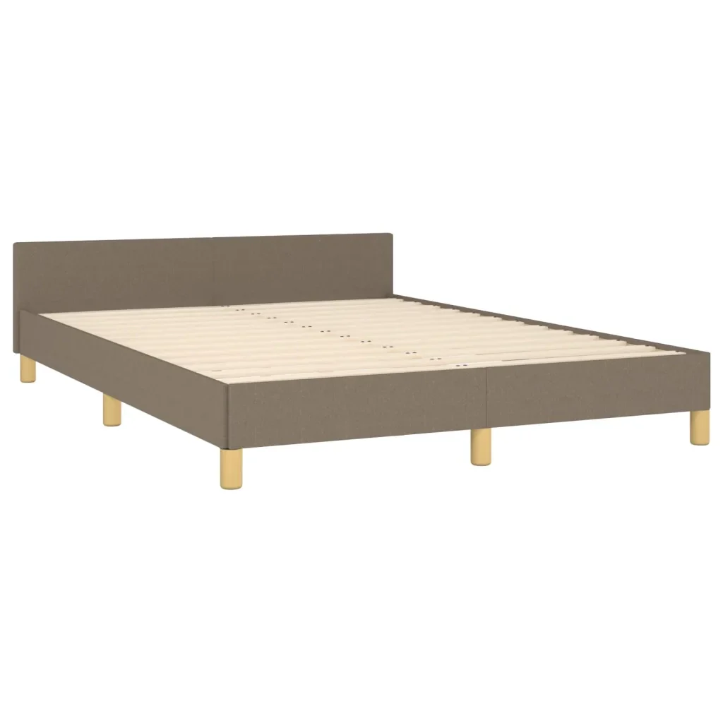 Letto matrimoniale | Letto per adulti | Giroletto senza Materasso Tortora 140x190 cm in Tessuto - Image 5