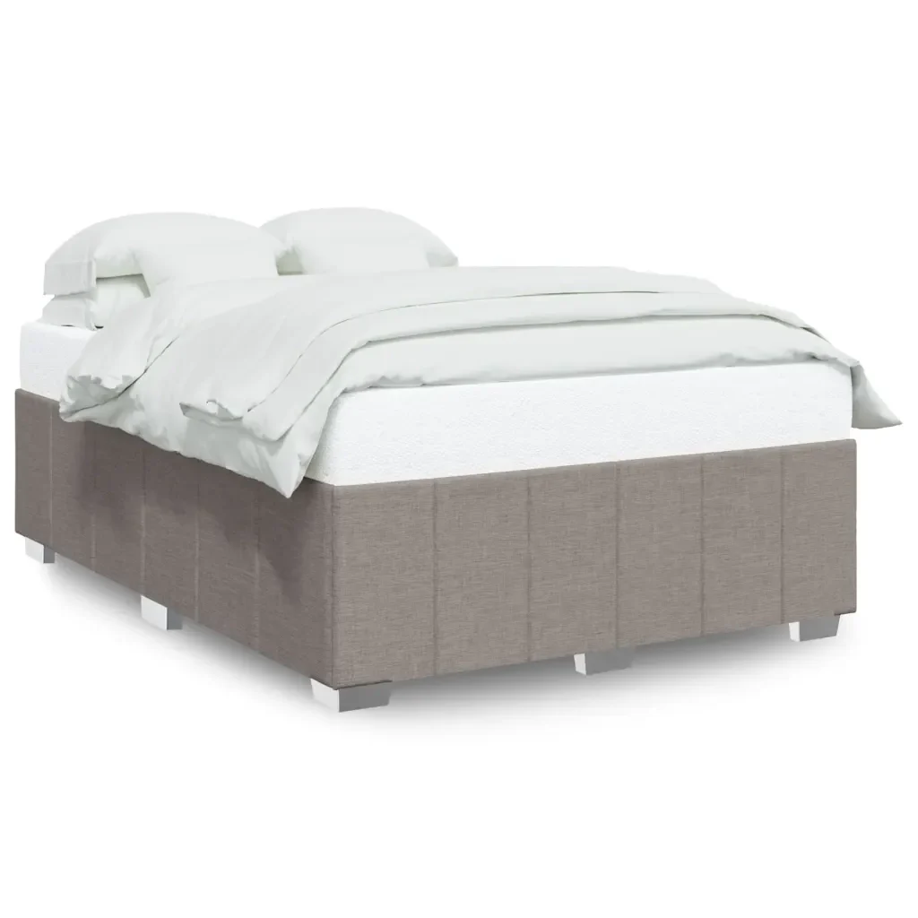 Letto matrimoniale | Letto per adulti | Giroletto senza Materasso Tortora 140x190 cm in Tessuto