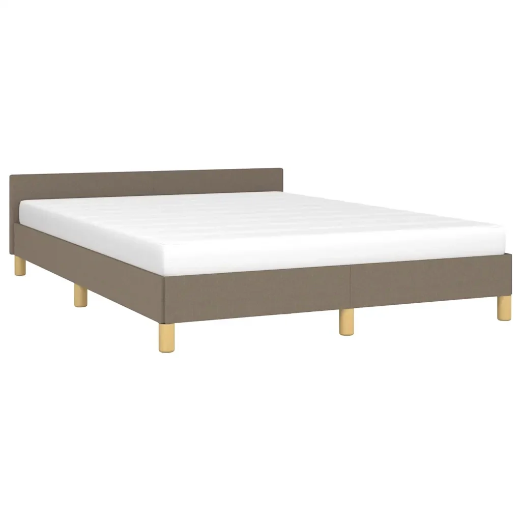 Letto matrimoniale | Letto per adulti | Giroletto senza Materasso Tortora 140x190 cm in Tessuto - Image 4