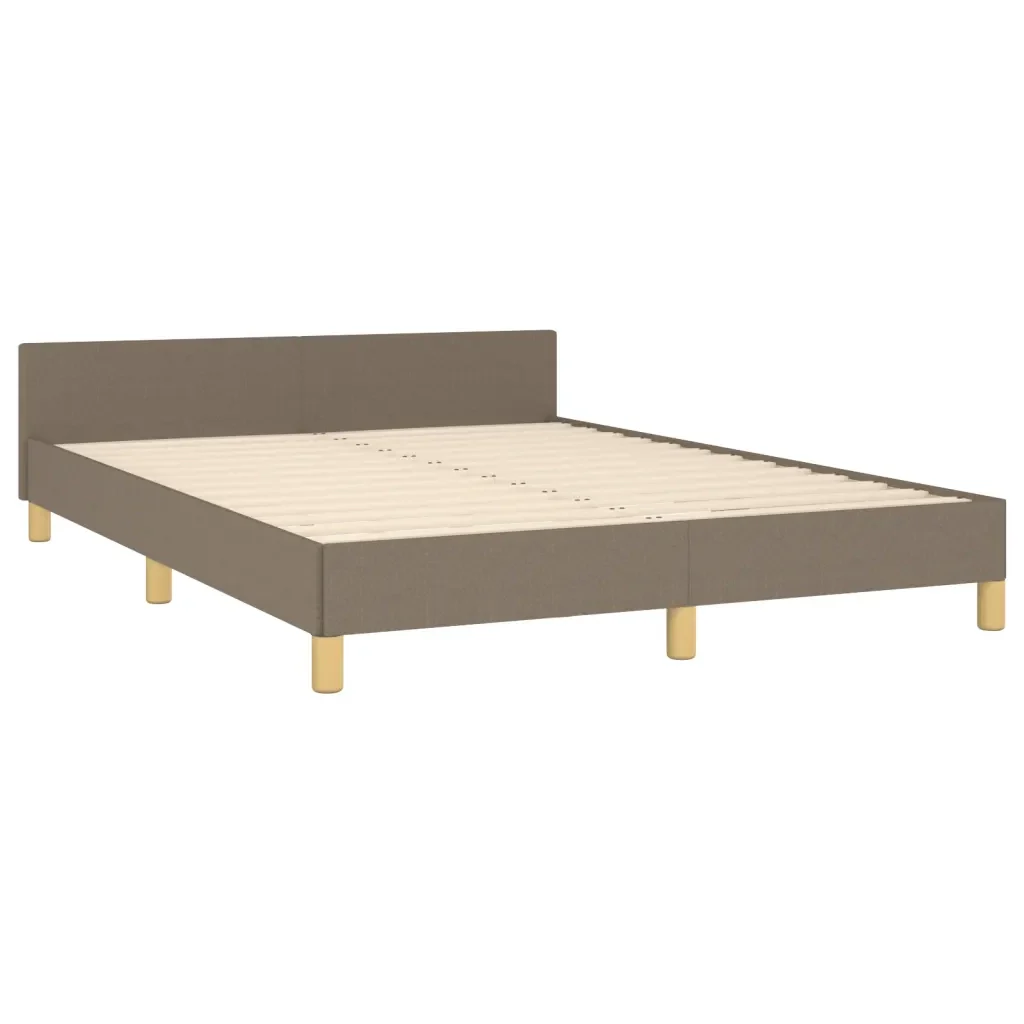 Letto matrimoniale | Letto per adulti | Giroletto senza Materasso Tortora 140x190 cm in Tessuto - Image 5