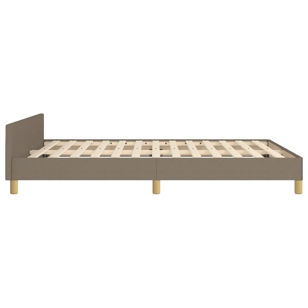 Letto matrimoniale | Letto per adulti | Giroletto senza Materasso Tortora 140x190 cm in Tessuto - Image 7