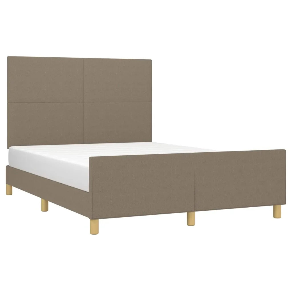 Letto matrimoniale | Letto per adulti | Giroletto senza Materasso Tortora 140x200 cm in Tessuto - Image 4