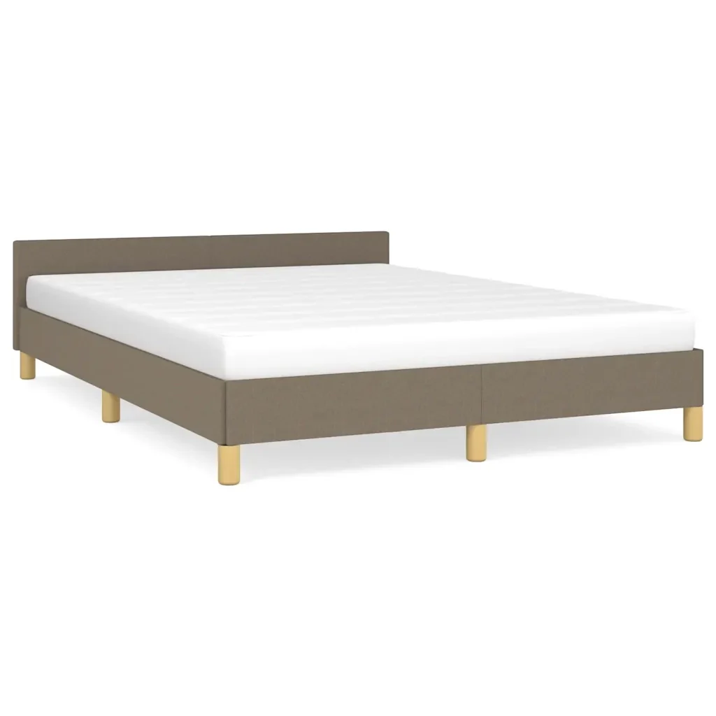 Letto matrimoniale | Letto per adulti | Giroletto senza Materasso Tortora 140x200 cm in Tessuto