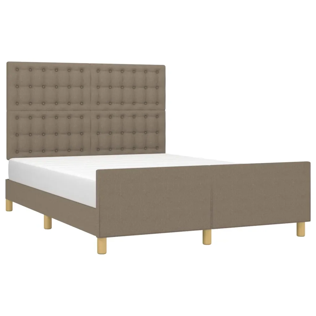 Letto matrimoniale | Letto per adulti | Giroletto senza Materasso Tortora 140x200 cm in Tessuto - Image 4