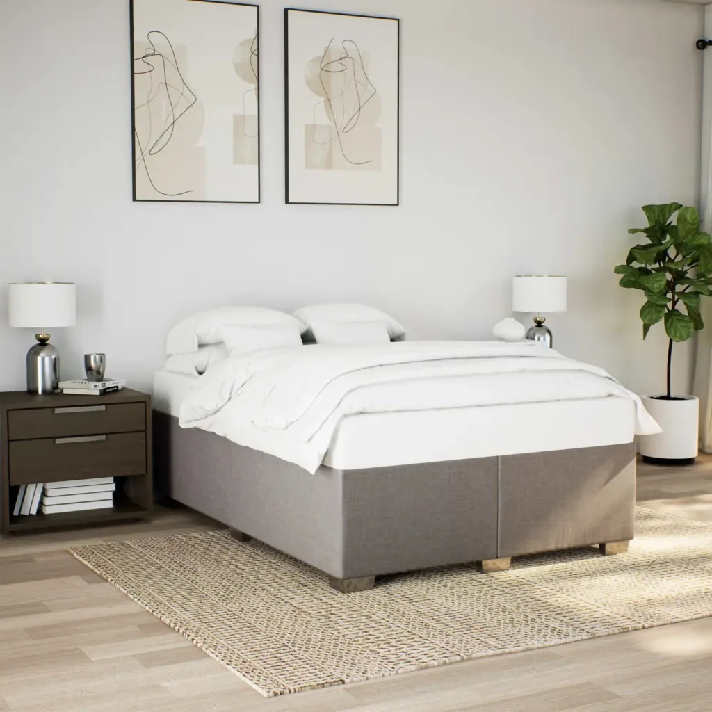 Letto matrimoniale | Letto per adulti | Giroletto senza Materasso Tortora 140x200 cm in Tessuto - Image 2