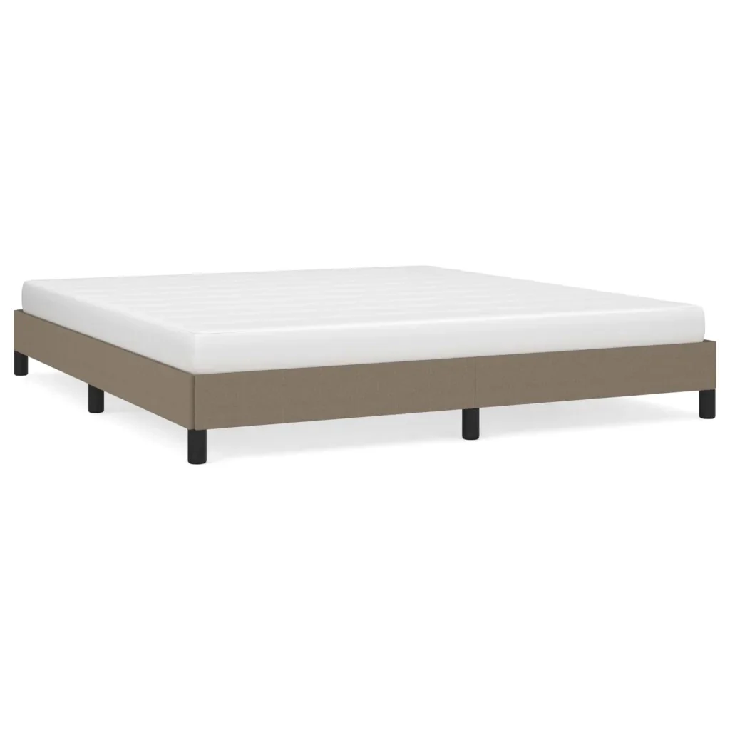 Letto matrimoniale | Letto per adulti | Giroletto senza Materasso Tortora 160x200 cm in Tessuto