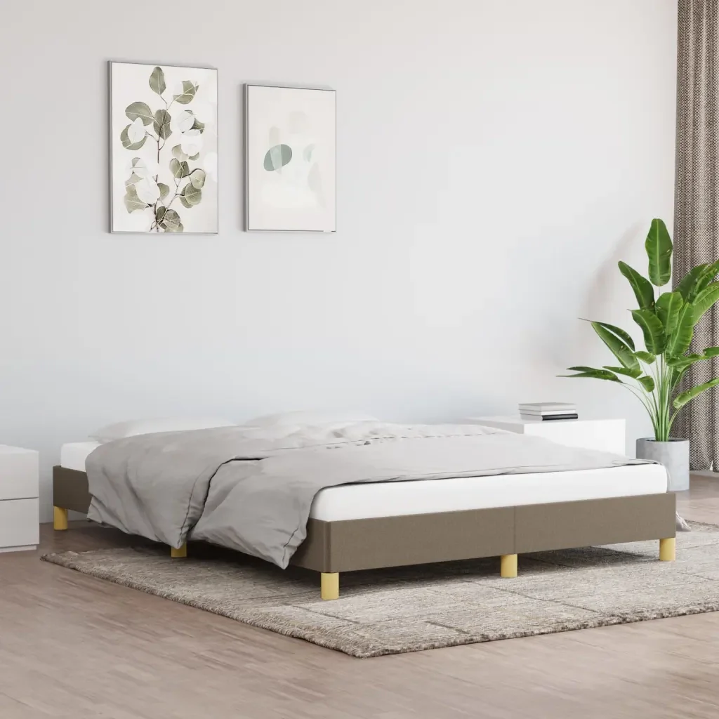 Letto matrimoniale | Letto per adulti | Giroletto senza Materasso Tortora 160x200 cm in Tessuto - Image 2