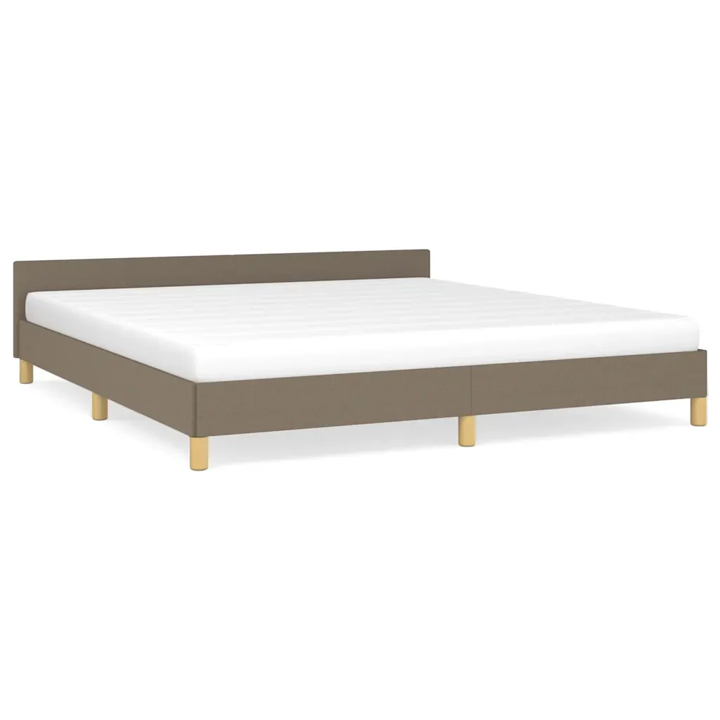 Letto matrimoniale | Letto per adulti | Giroletto senza Materasso Tortora 160x200 cm in Tessuto