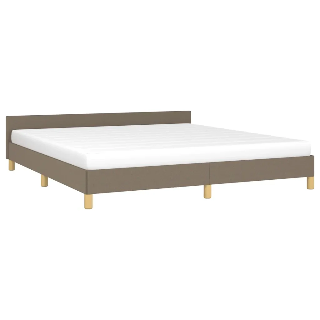Letto matrimoniale | Letto per adulti | Giroletto senza Materasso Tortora 160x200 cm in Tessuto - Image 3