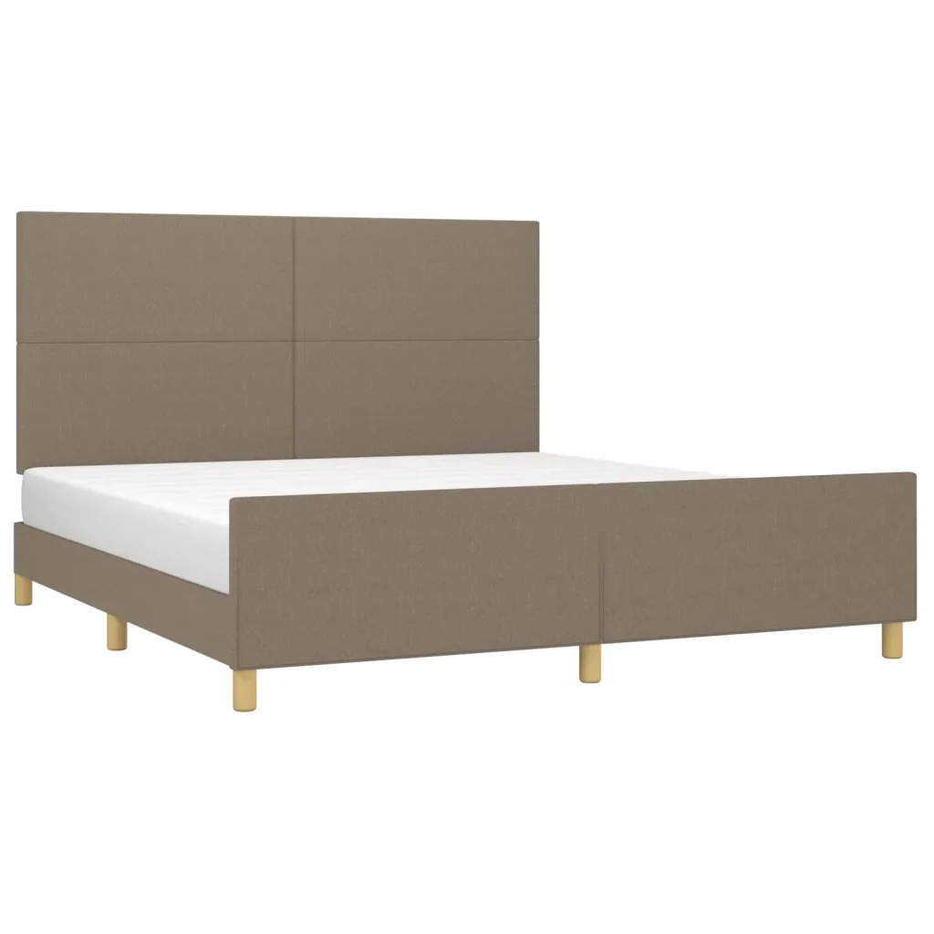 Letto matrimoniale | Letto per adulti | Giroletto senza Materasso Tortora 160x200 cm in Tessuto - Image 3