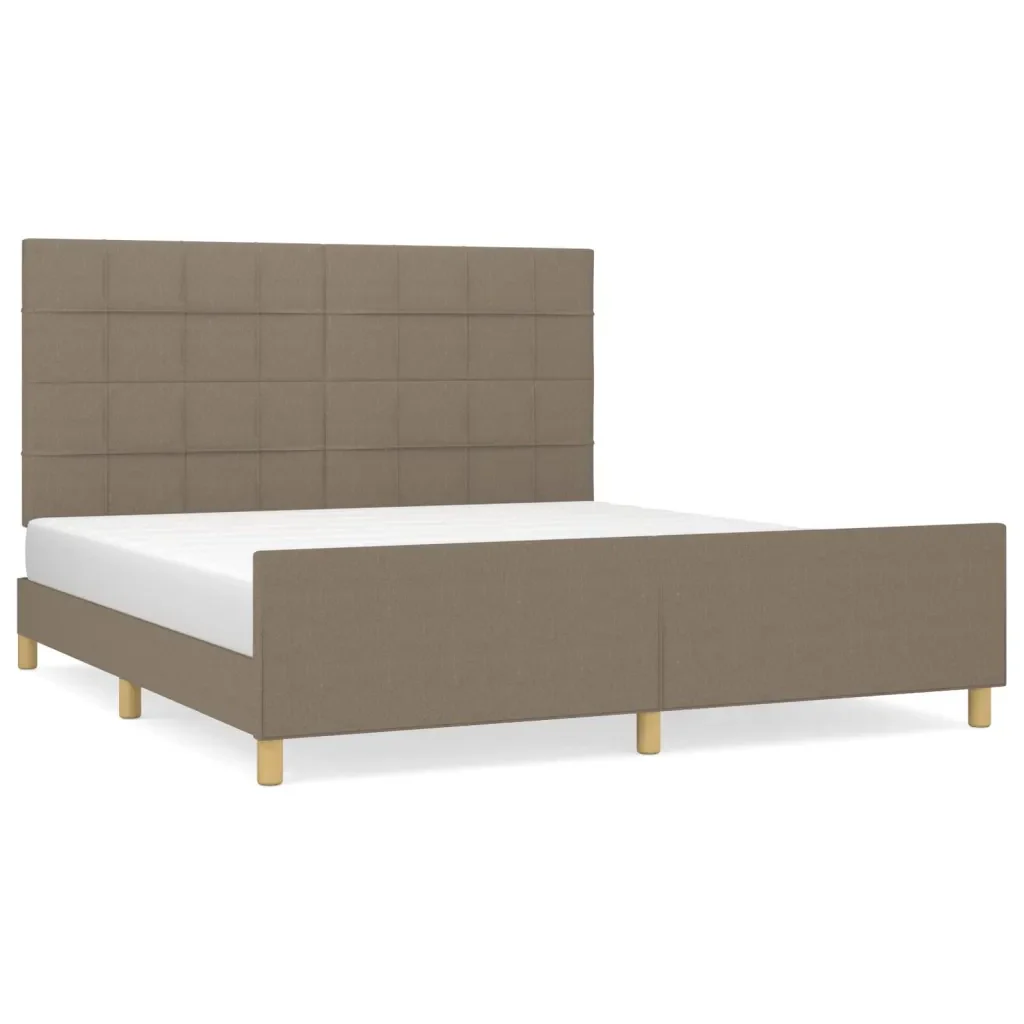 Letto matrimoniale | Letto per adulti | Giroletto senza Materasso Tortora 160x200 cm in Tessuto