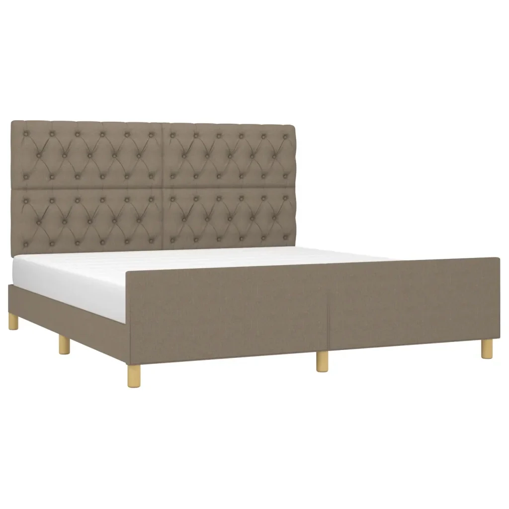 Letto matrimoniale | Letto per adulti | Giroletto senza Materasso Tortora 160x200 cm in Tessuto - Image 3