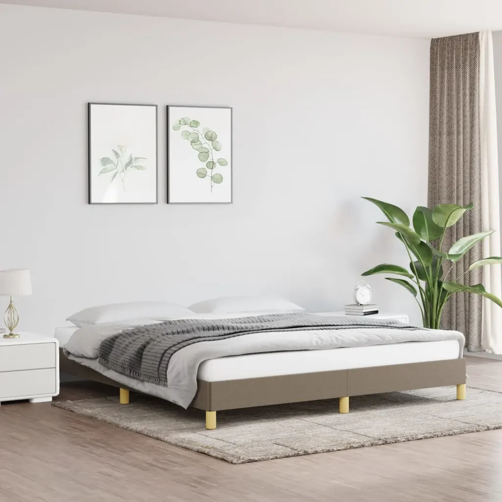 Letto matrimoniale | Letto per adulti | Giroletto senza Materasso Tortora 180x200 cm in Tessuto - Image 2