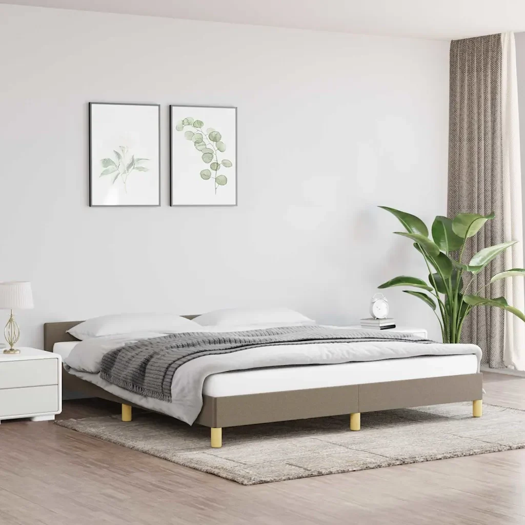 Letto matrimoniale | Letto per adulti | Giroletto senza Materasso Tortora 180x200 cm in Tessuto - Image 2
