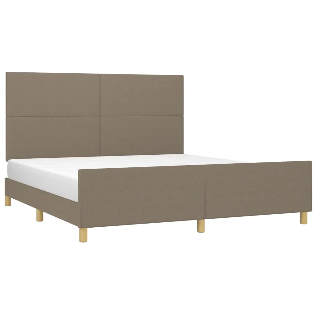 Letto matrimoniale | Letto per adulti | Giroletto senza Materasso Tortora 180x200 cm in Tessuto - Image 4