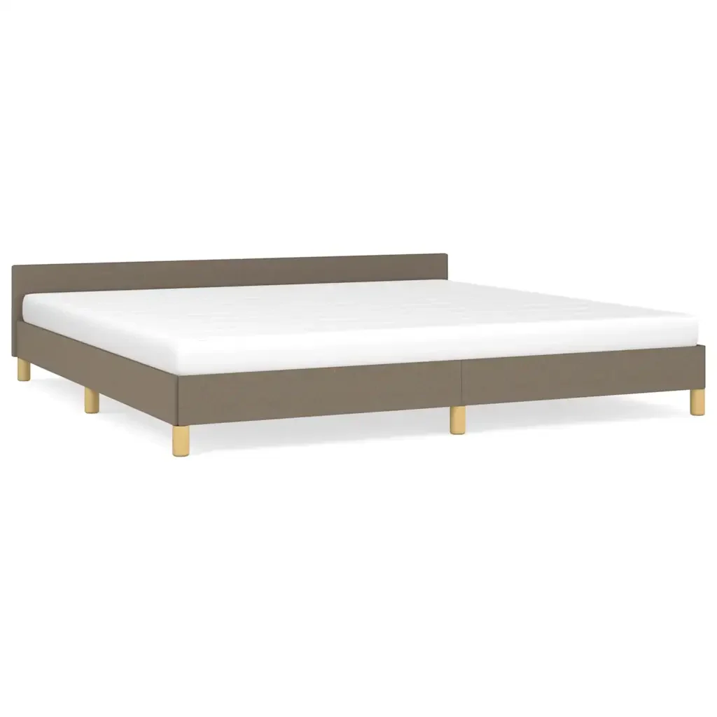 Letto matrimoniale | Letto per adulti | Giroletto senza Materasso Tortora 200x200 cm in Tessuto