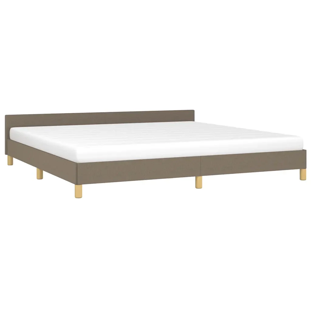 Letto matrimoniale | Letto per adulti | Giroletto senza Materasso Tortora 200x200 cm in Tessuto - Image 4