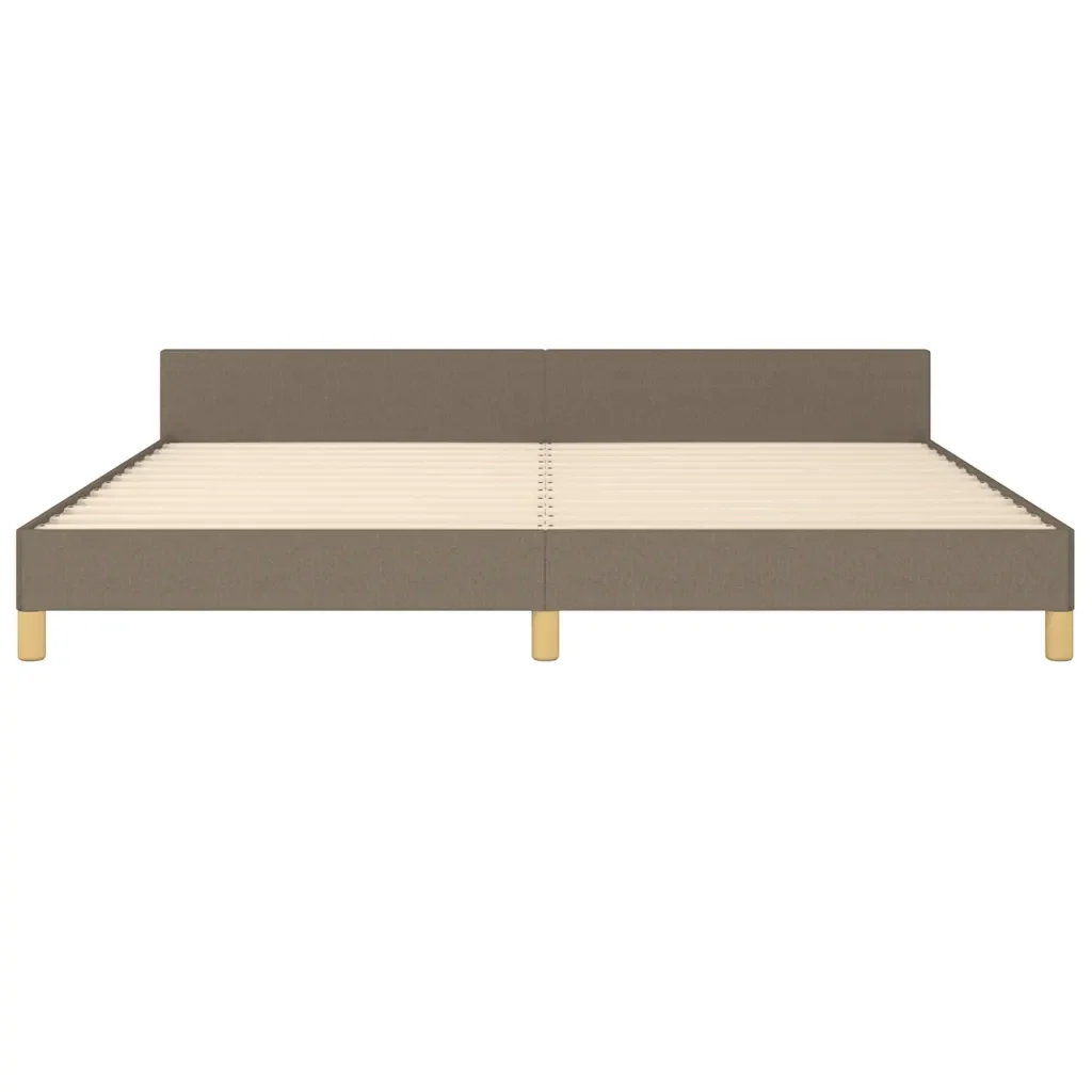 Letto matrimoniale | Letto per adulti | Giroletto senza Materasso Tortora 200x200 cm in Tessuto - Image 5