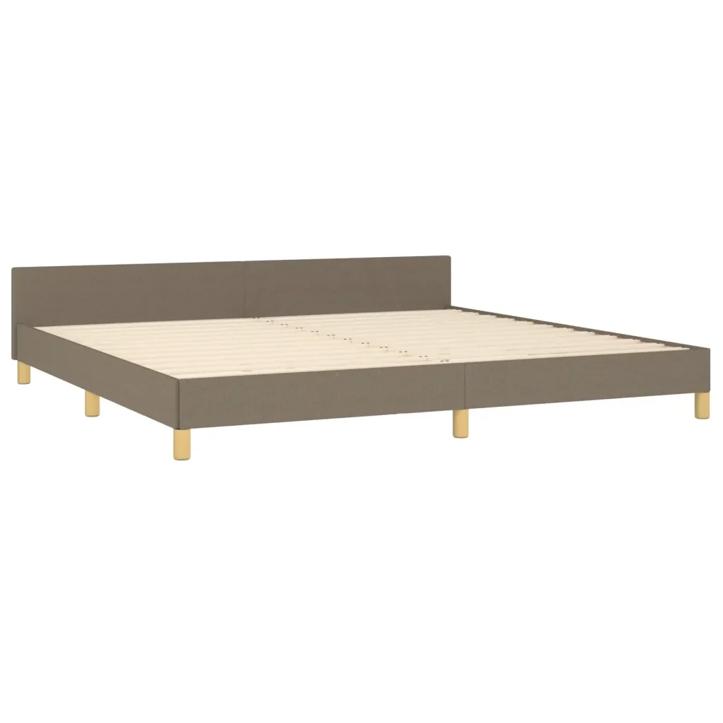 Letto matrimoniale | Letto per adulti | Giroletto senza Materasso Tortora 200x200 cm in Tessuto - Image 5