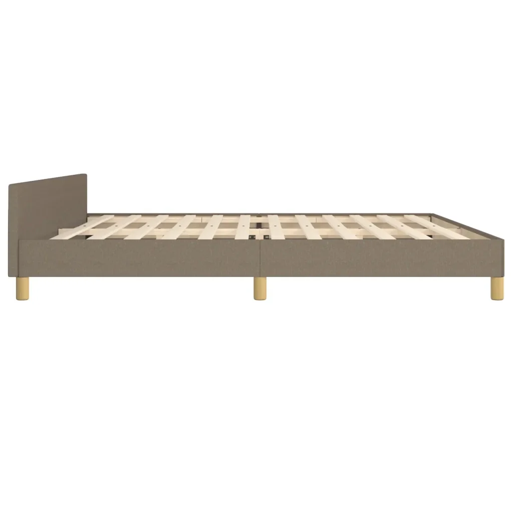 Letto matrimoniale | Letto per adulti | Giroletto senza Materasso Tortora 200x200 cm in Tessuto - Image 7