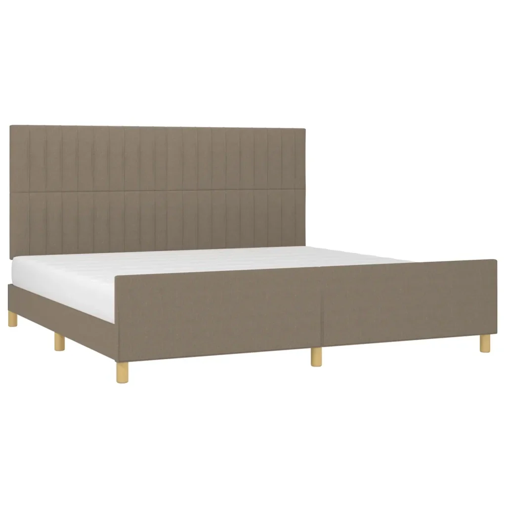 Letto matrimoniale | Letto per adulti | Giroletto senza Materasso Tortora 200x200 cm in Tessuto - Image 4