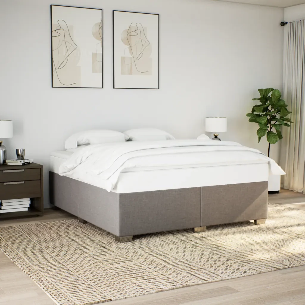 Letto matrimoniale | Letto per adulti | Giroletto senza Materasso Tortora 200x200 cm in Tessuto - Image 2