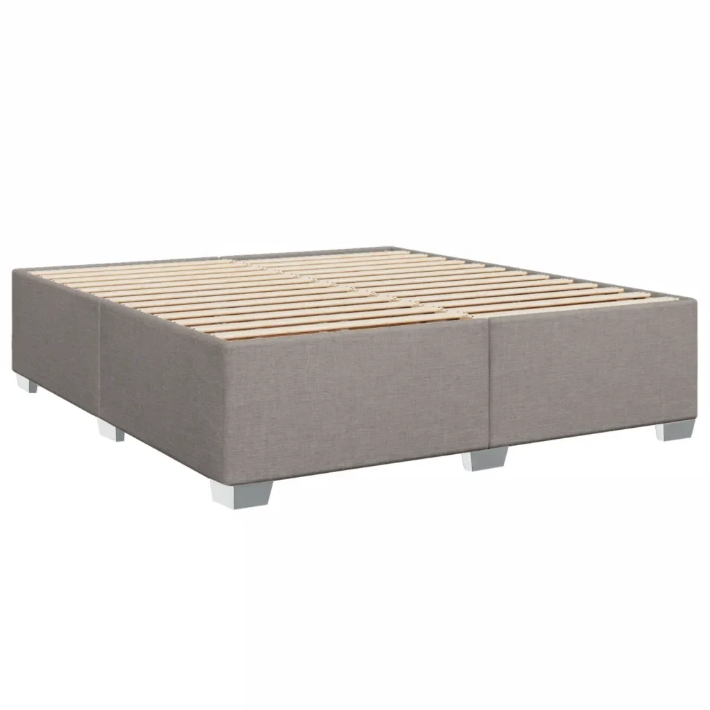 Letto matrimoniale | Letto per adulti | Giroletto senza Materasso Tortora 200x200 cm in Tessuto - Image 3