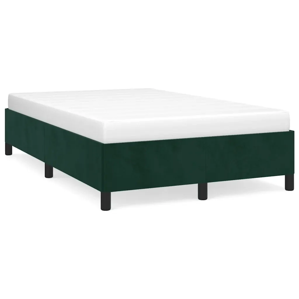 Letto matrimoniale | Letto per adulti | Giroletto senza Materasso Verde Scuro 120x190 cm Velluto