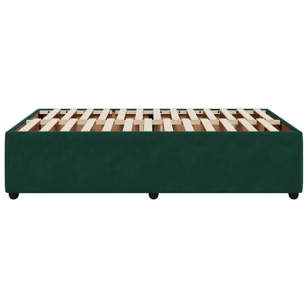 Letto matrimoniale | Letto per adulti | Giroletto senza Materasso Verde Scuro 120x190 cm Velluto - Image 5
