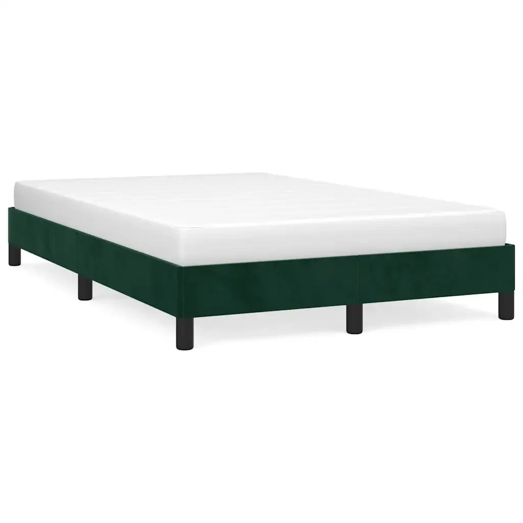 Letto matrimoniale | Letto per adulti | Giroletto senza Materasso Verde Scuro 120x190 cm Velluto