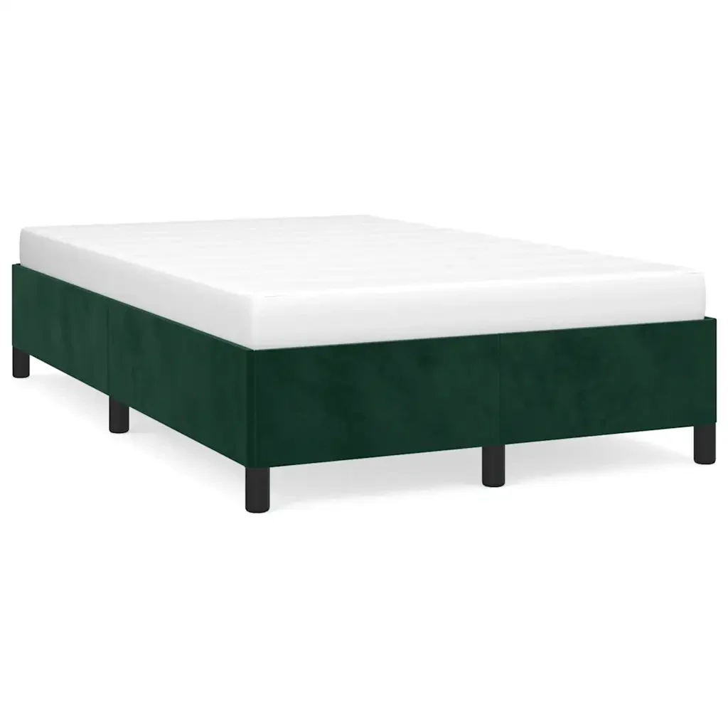 Letto matrimoniale | Letto per adulti | Giroletto senza Materasso Verde Scuro 120x190 cm Velluto