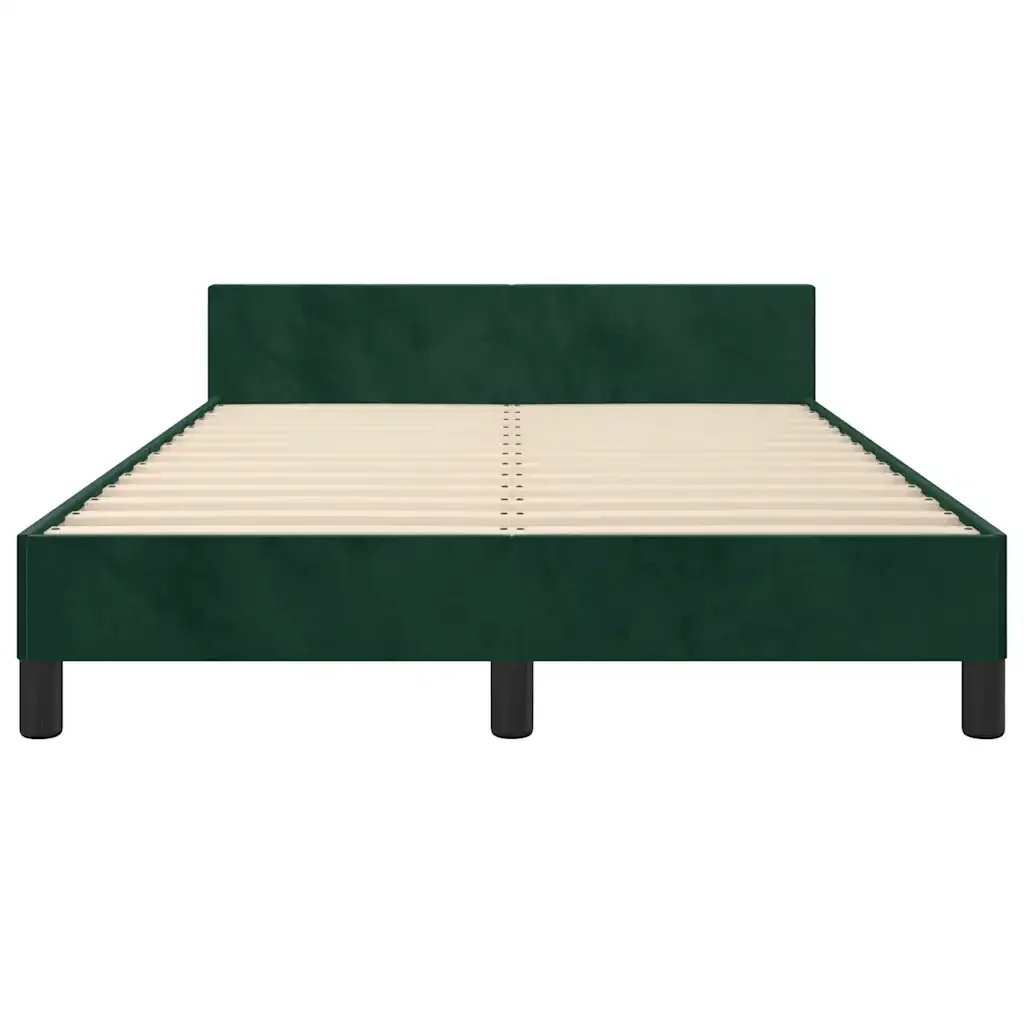 Letto matrimoniale | Letto per adulti | Giroletto senza Materasso Verde Scuro 120x190 cm Velluto - Image 5