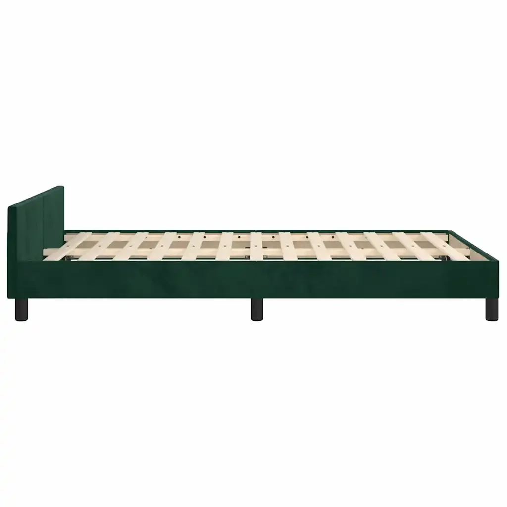 Letto matrimoniale | Letto per adulti | Giroletto senza Materasso Verde Scuro 120x190 cm Velluto - Image 6